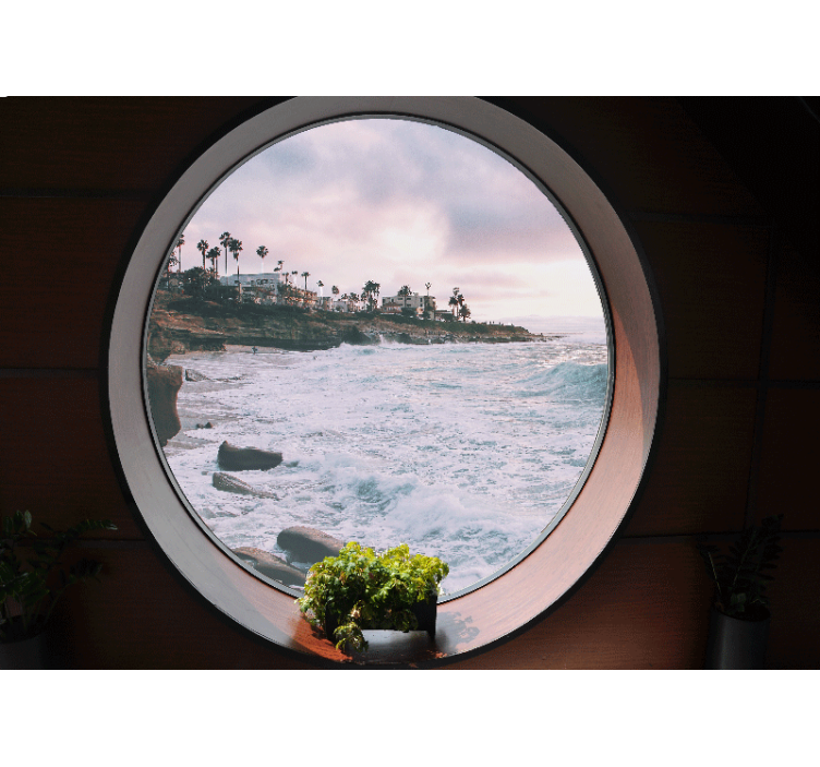 3d deniz manzarası sahil kayalık duvar kağıdı - TenStickers