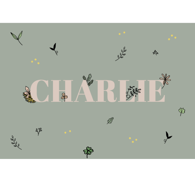 Yaprakları ile isim özel duvar resmi - TenStickers