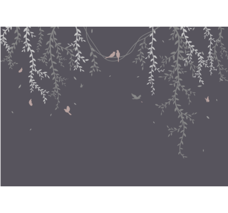 Kuşlu dallar doğa duvar resim - TenStickers