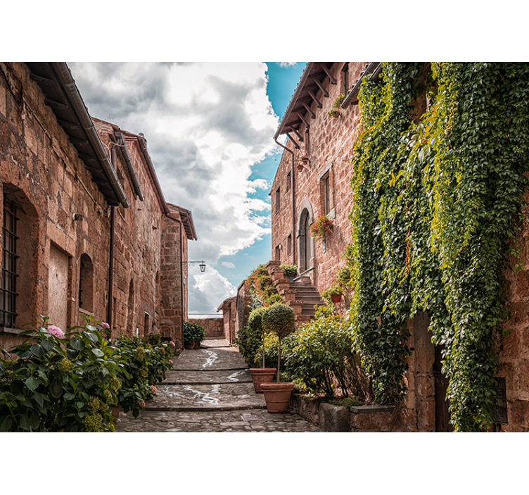 Sarmaşık kaplı ev oturma odası duvar resmi - TenStickers