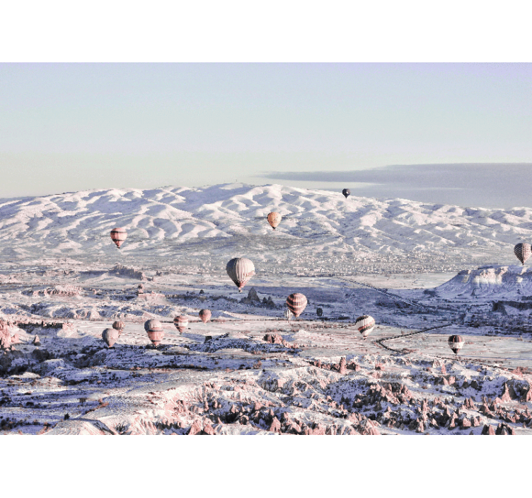 Sıcak hava balonları manzarası manzara duvar resim - TenStickers