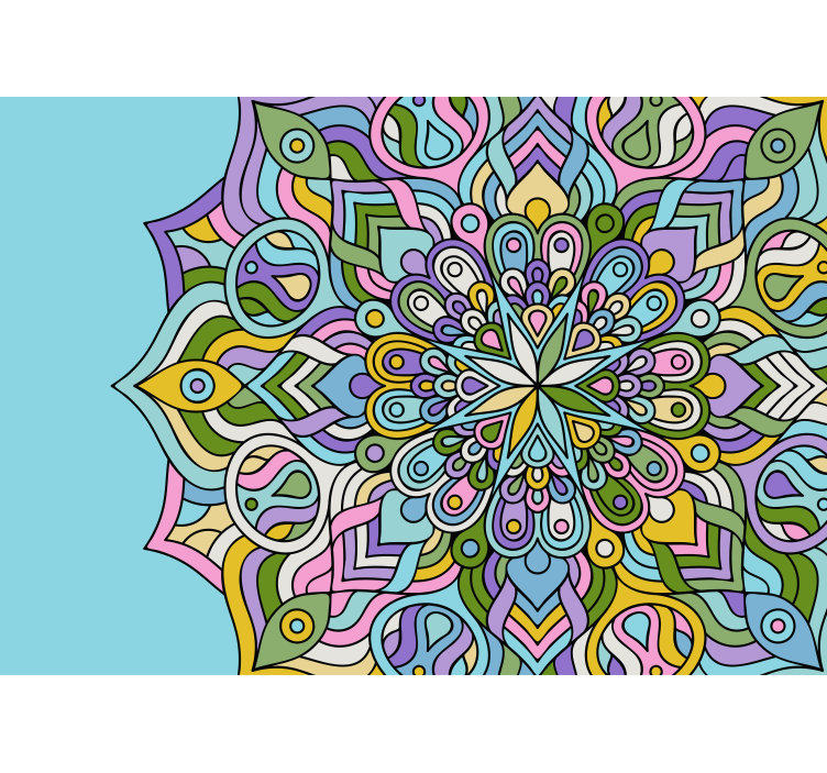 Deniz mavisi modern mandala duvar resmi - TenStickers