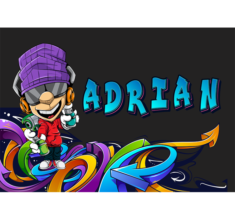 Grafiti ve genç çocuk kentsel sanat duvar resmi - TenStickers