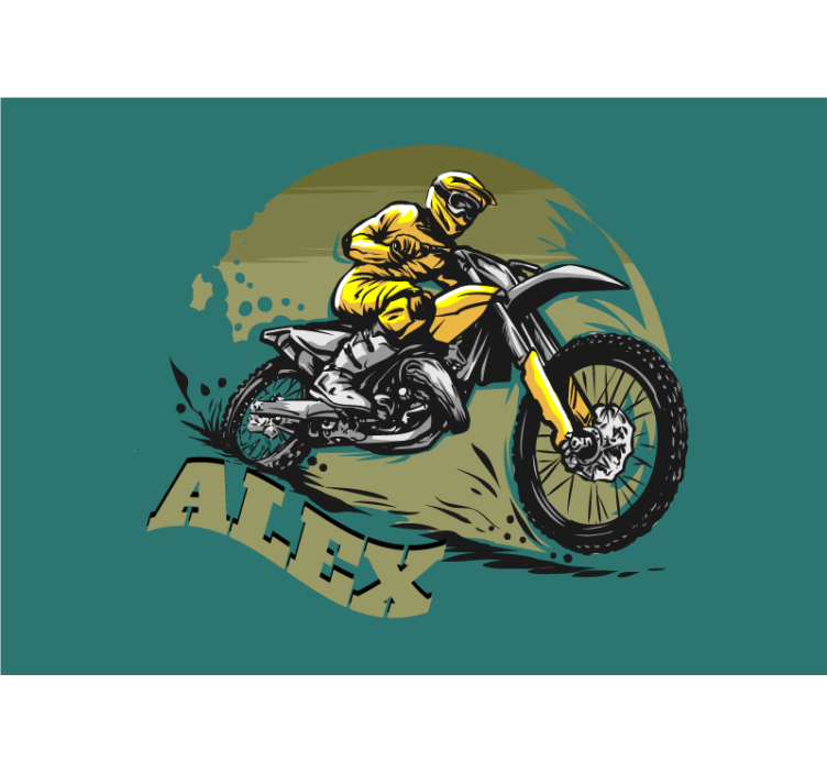 Motocross sürücü aksiyonu araç duvar resim - TenStickers
