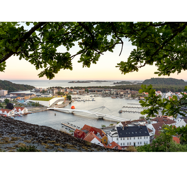 Şehir ve ülke duvar resmi - Şirin kıyı manzarası - TenStickers