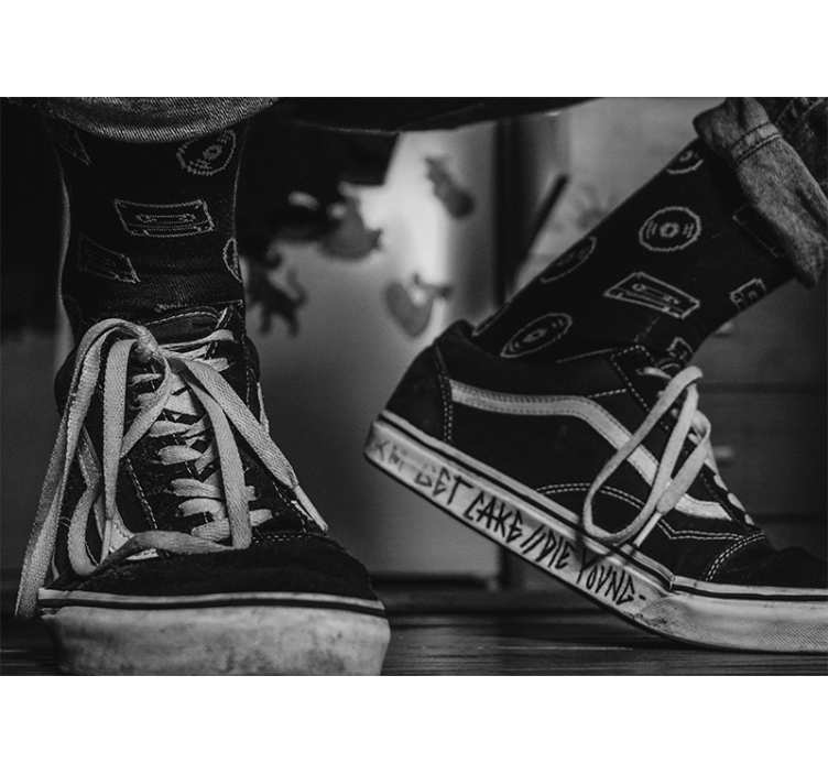 Kaset çorapları müzik temalı duvar resim - TenStickers