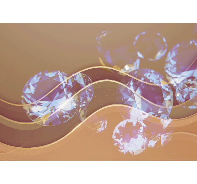 ışıltılı kristal dalgalar soyut duvar resim - TenStickers