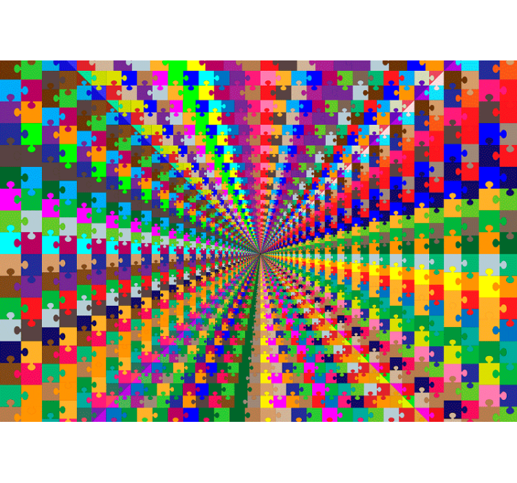 Bulmaca patlaması 3d etkisi duvar resim - TenStickers