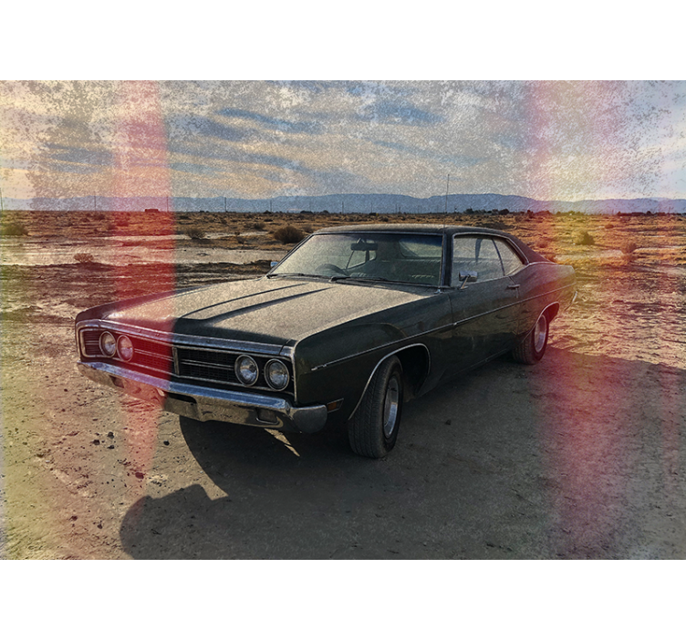 çölde klasik araba duvar kağıdı - TenStickers