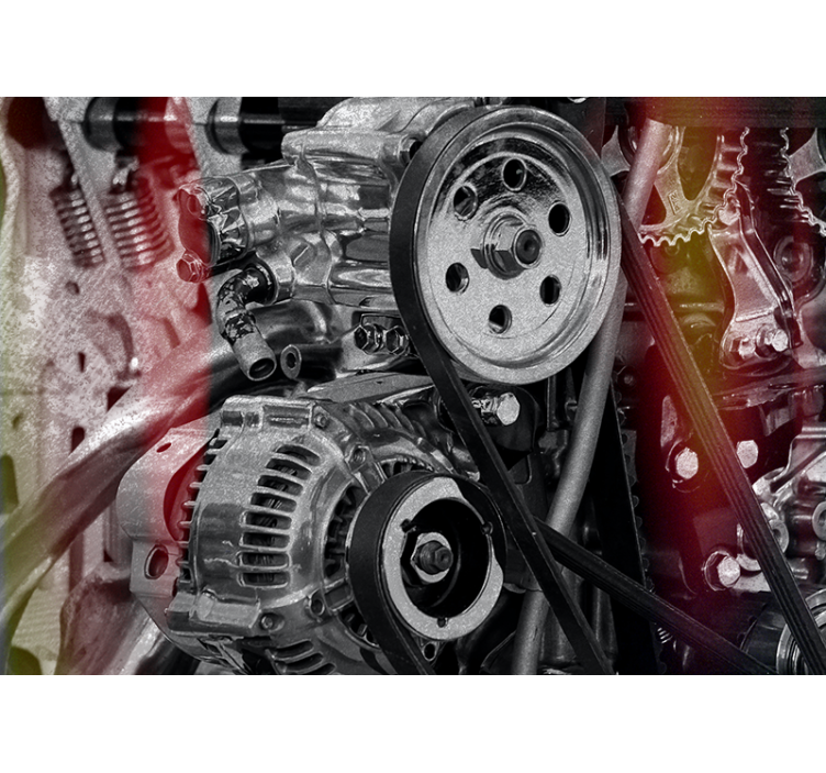 Arabanın içinden araba motoru duvar kağıdı - TenStickers