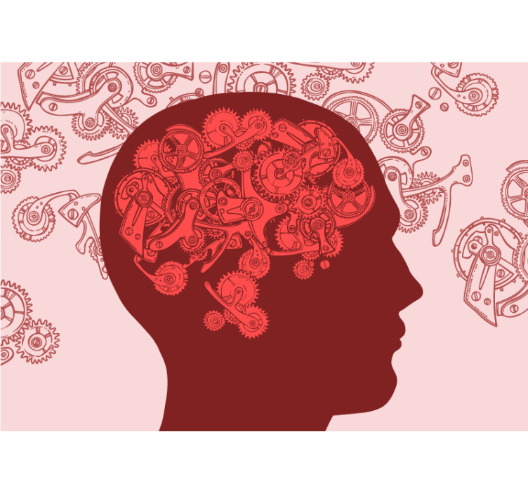 Yaratıcı mekanizmalar zihni sanat duvar resim - TenStickers