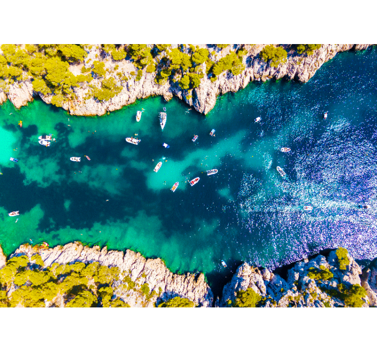 Havadan kıyı görünümü manzara duvar resim - TenStickers