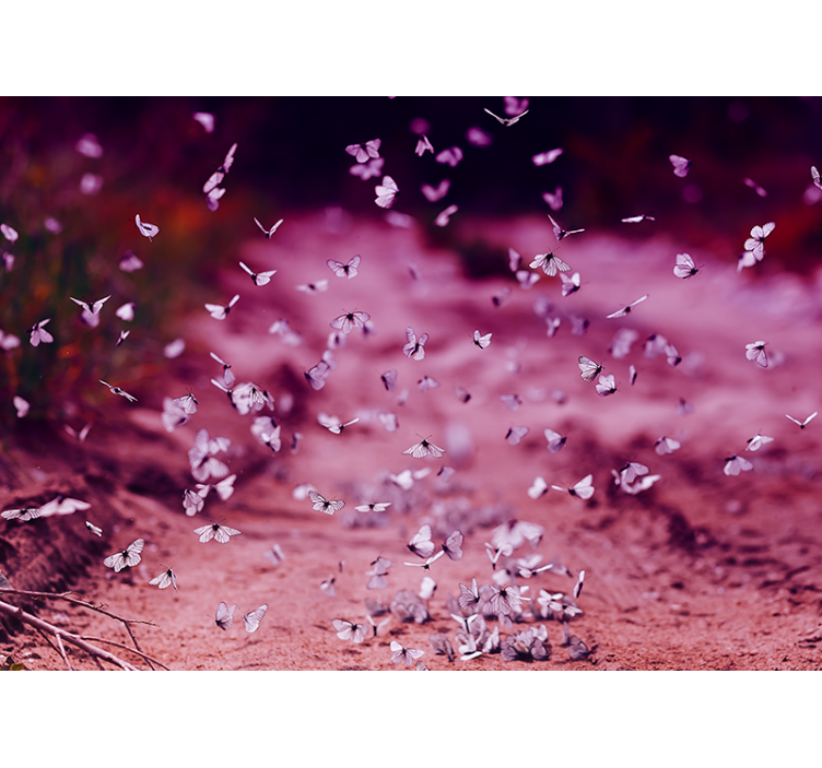 Narin kelebek dansı çiçek duvar resim - TenStickers