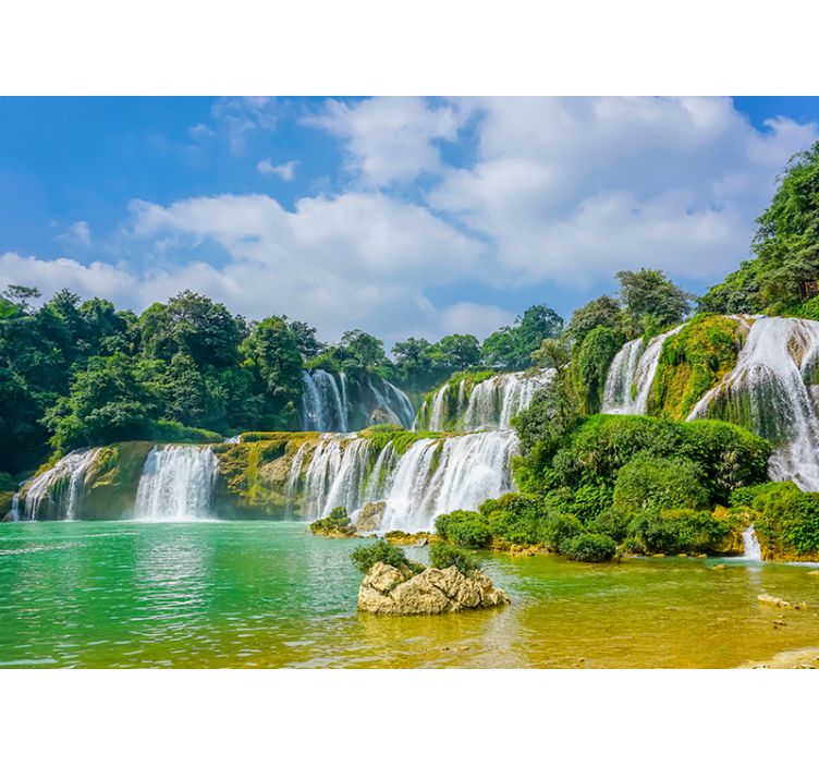 3 boyutlu tropik şelale 3 boyutlu duvar kağıdı - TenStickers