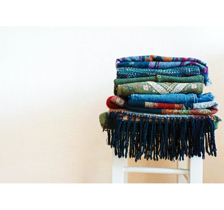 Dokulu sarılı kumaşlar doku ve desen duvar reslim - TenStickers