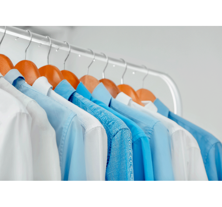 Asılı mavi gömlekler doku ve desen duvar reslim - TenStickers