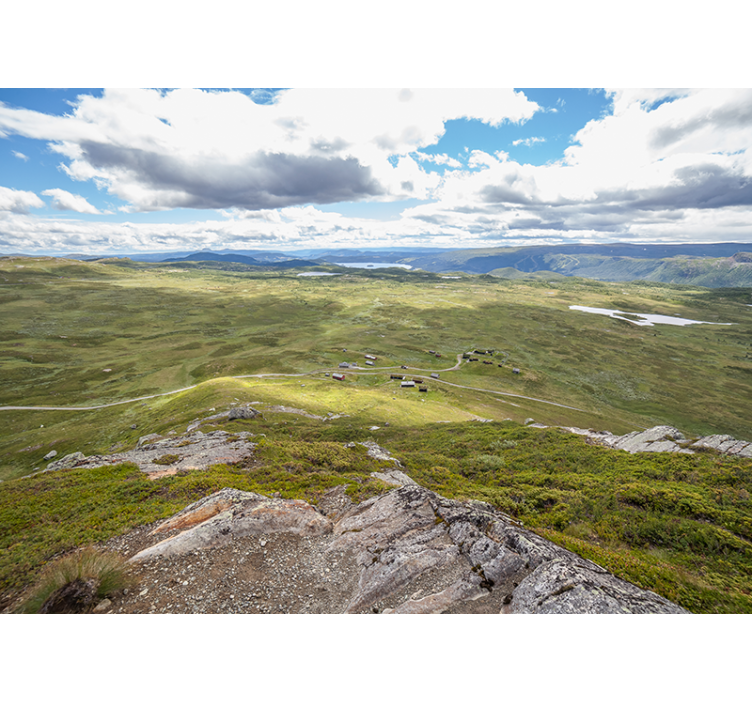 Manzara duvar resim dağlık yeşil manzara - TenStickers