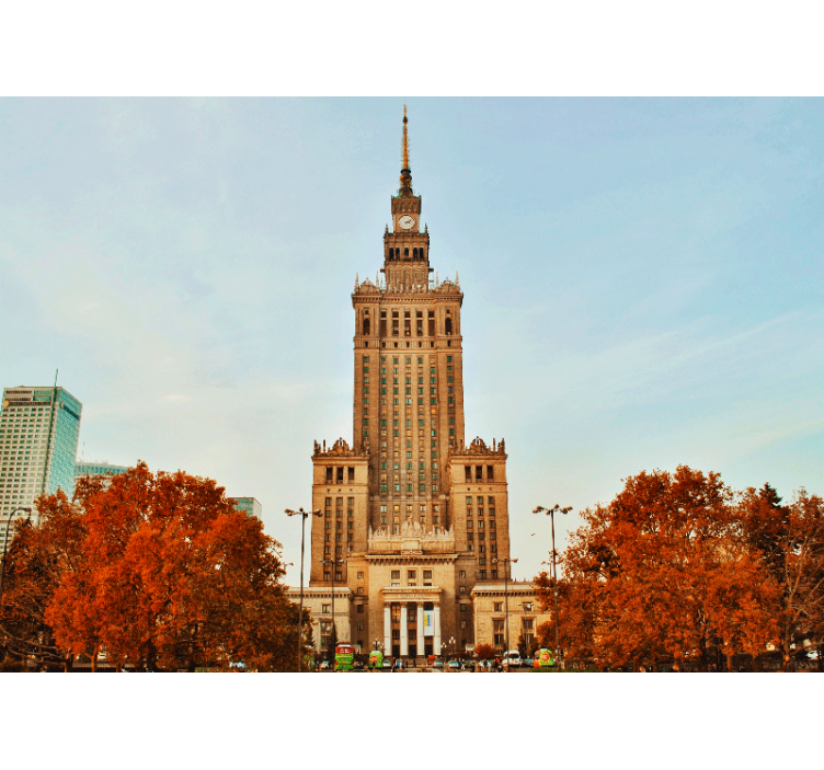 Varşova kültür sarayı oturma odası duvar kağıdı - TenStickers