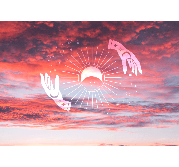 Gökyüzünde iki el zen duvar kağıdı - TenStickers