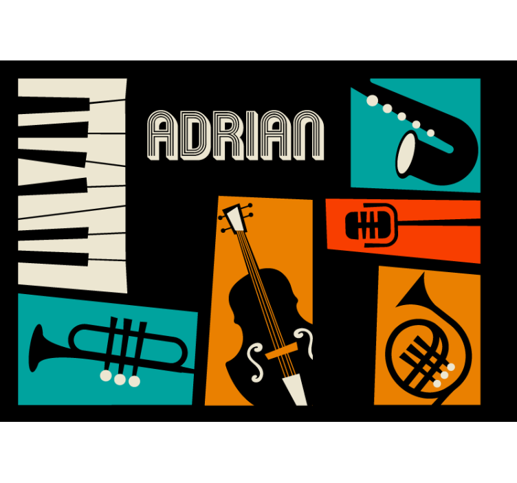 Müzik aletleri müzik notaları duvar resmi - TenStickers