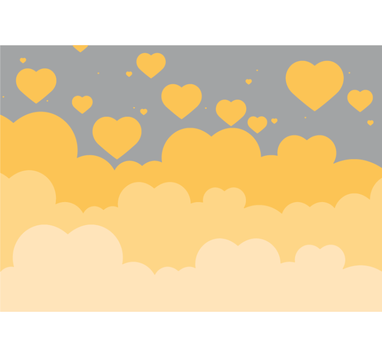 Yüzen kalp desenleri aşk duvar resim - TenStickers