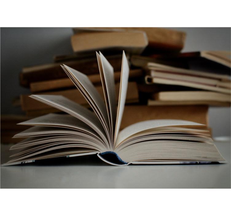 Açık kitap eski duvar resmi - TenStickers