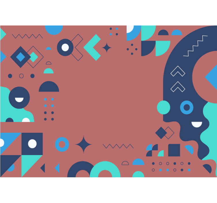 Soyut duvar resim geometrik desenli kompozisyon - TenStickers