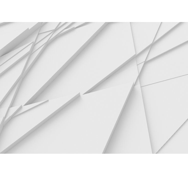 Beyaz üçgen desen 3d duvar kağıdı - TenStickers