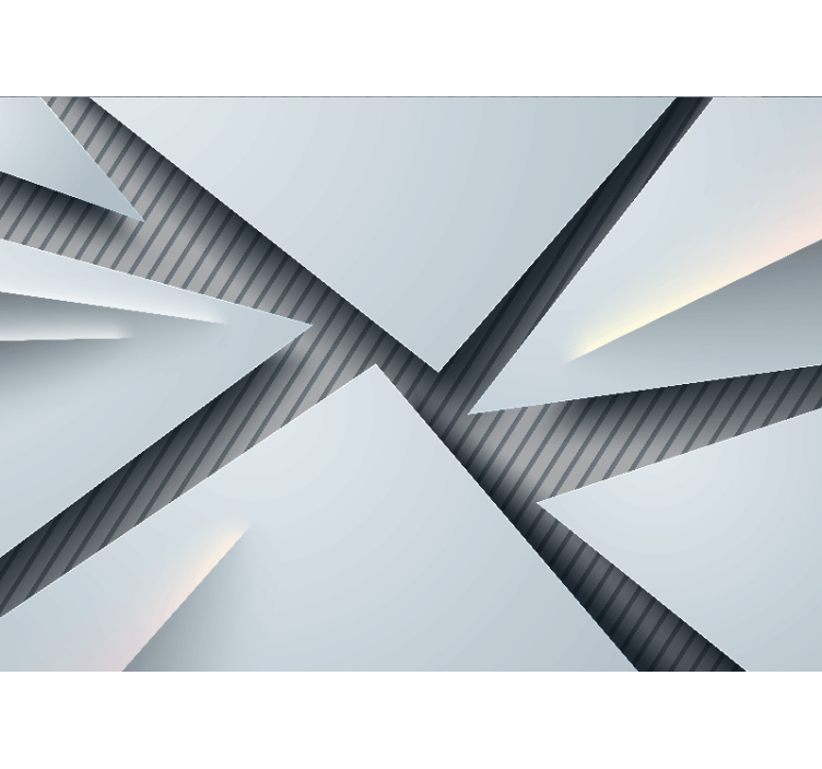 Beyaz parçalanmış parçalar 3d duvar kağıdı - TenStickers