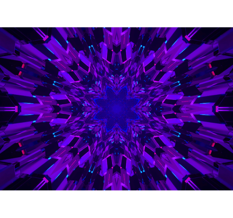 Mor ve mavi kristal kırıkları 3 boyutlu duvar kağıdı - TenStickers