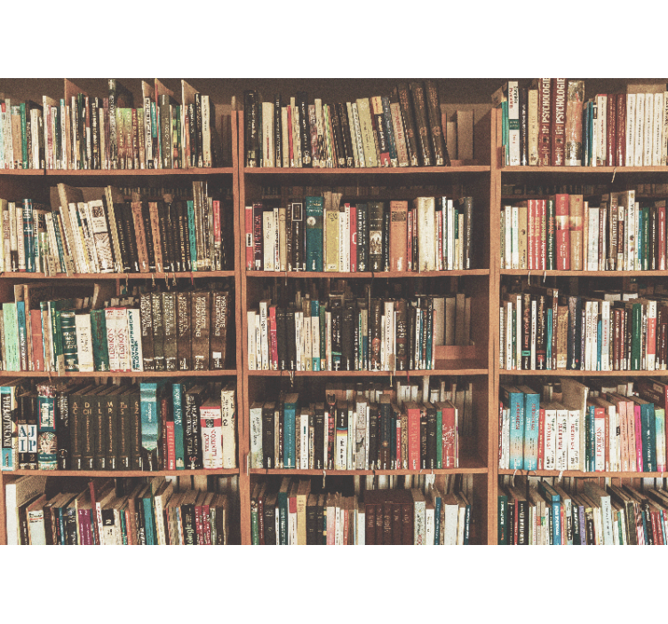 Bulanık kitaplık eski kitaplar ofis duvar kağıdı - TenStickers