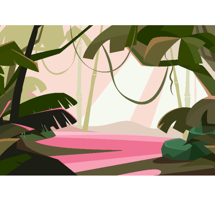 Orman duvar resmi - yeşil tropik manzara - TenStickers