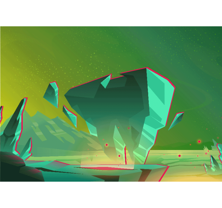 Soyut duvar resim geometrik yeşil Şekiller - TenStickers