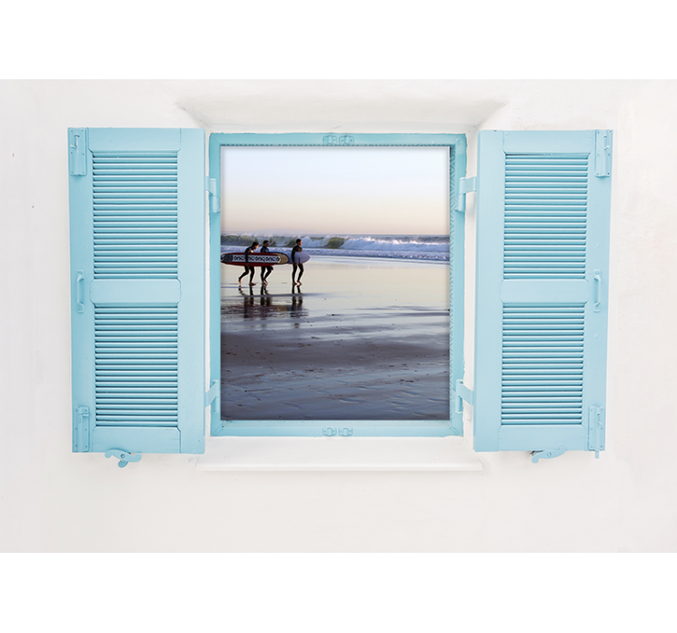 Şehir ve ülke duvar resmi - plaj sörf manzarası - TenStickers