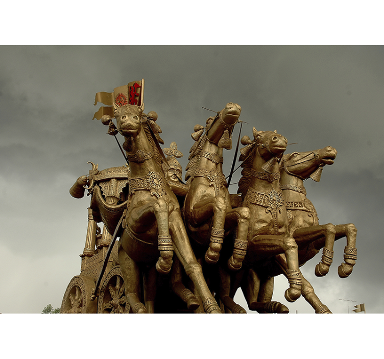 Araç duvar resmi - tarihi savaş arabası atları - TenStickers