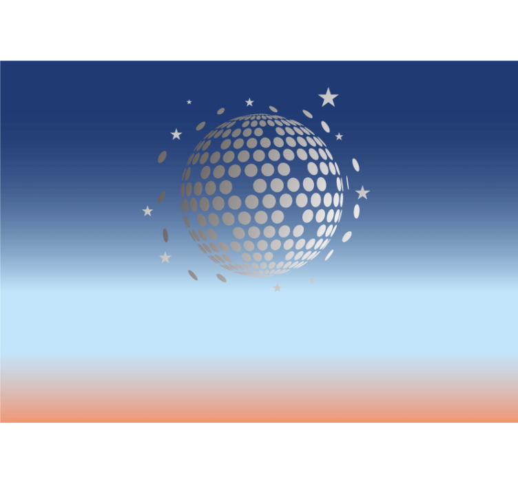 Müzik temalı duvar resim disco top tasarımı - TenStickers