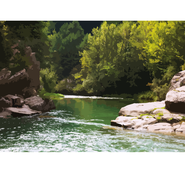 Sakin su manzarası doğa duvar resim - TenStickers