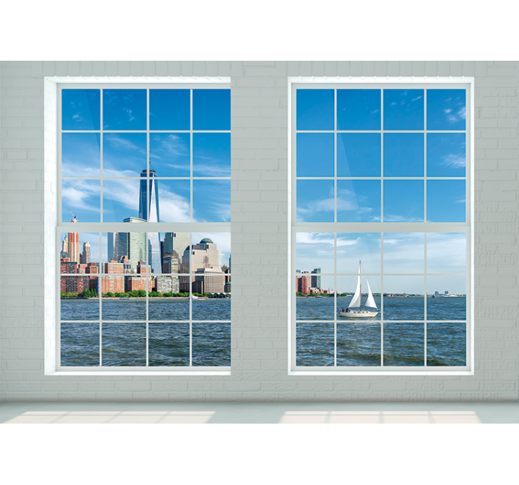 Kare pencere new york duvar resmi - TenStickers