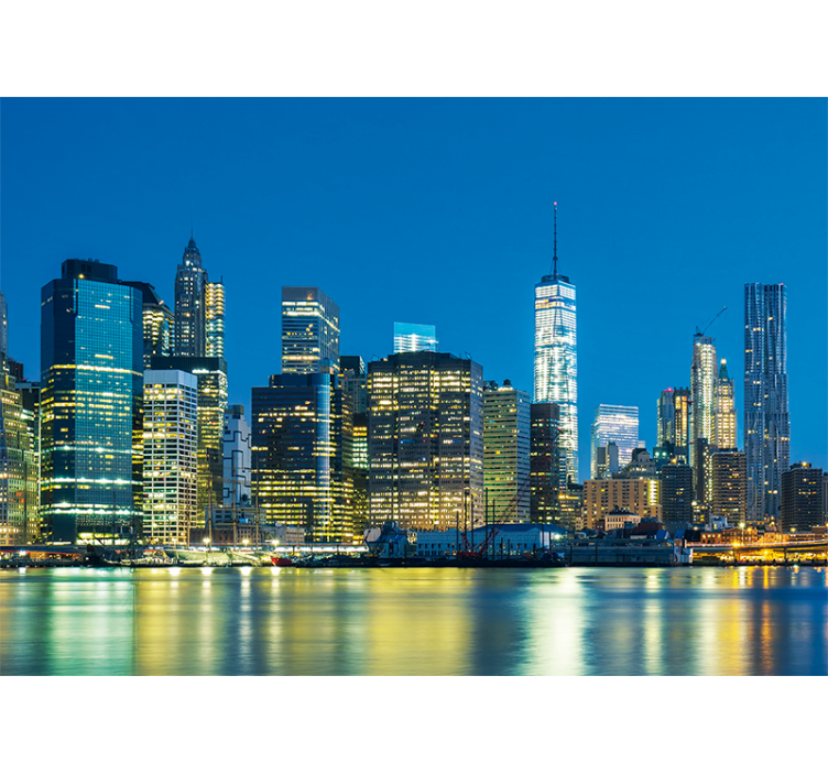 New york duvar resmi nyc silueti gece - TenStickers