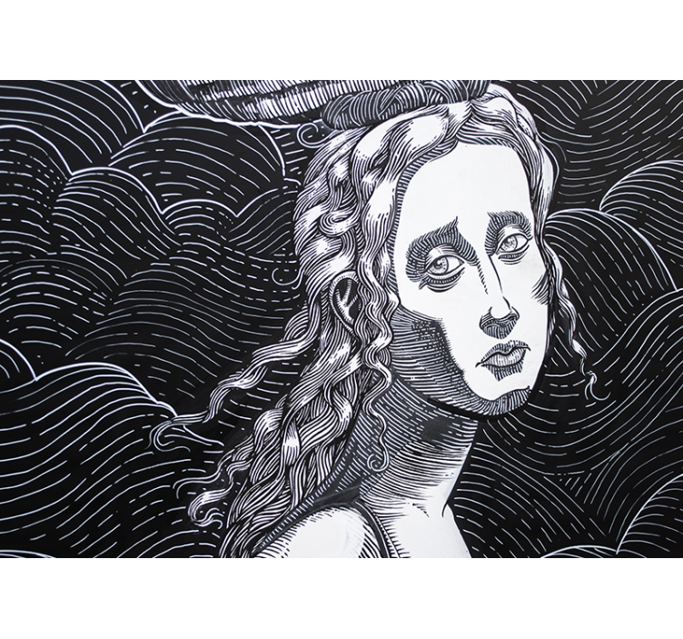 Sanat duvar resmi ayrıntılı kadın portresi - TenStickers