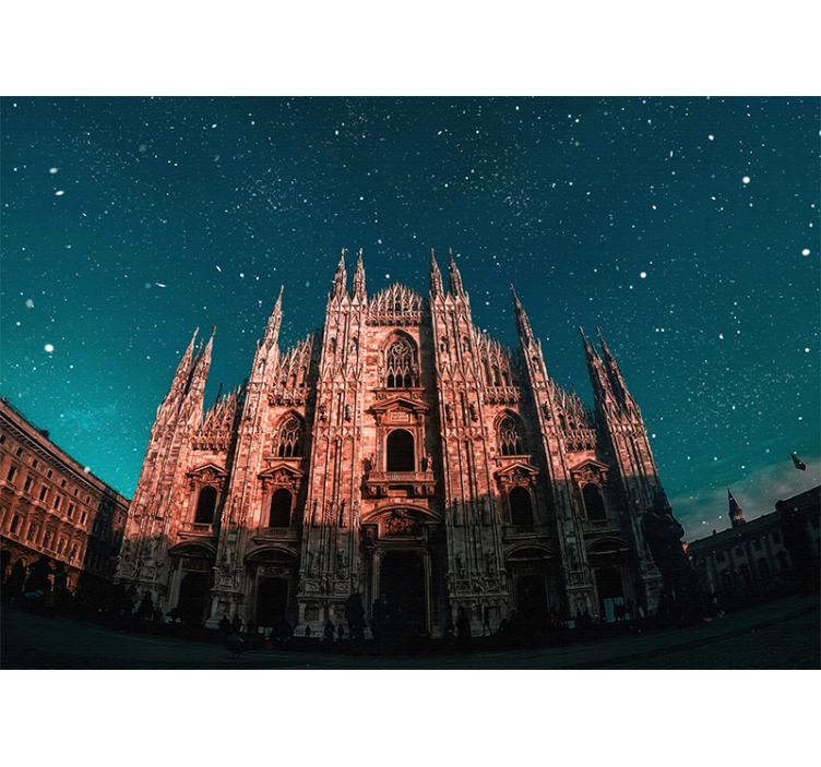 Kahverengi katedral milan oturma odası duvar kağıdı - TenStickers