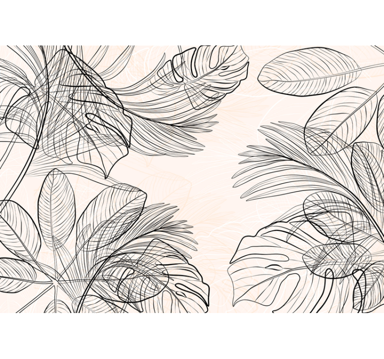 Sıcak renkli ince yapraklar banyo duvar resimlerini şekillendirir - TenStickers