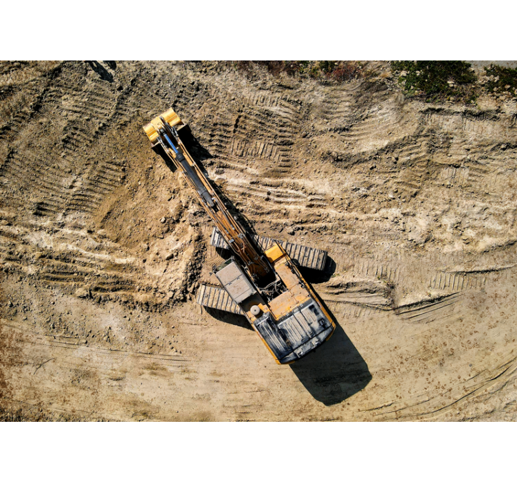 Araç duvar resim - ekskavatör Çalışırken - TenStickers