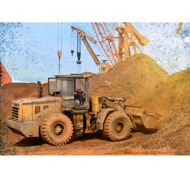 Araç duvar resim - İnşaat yükleyici makinesi - TenStickers