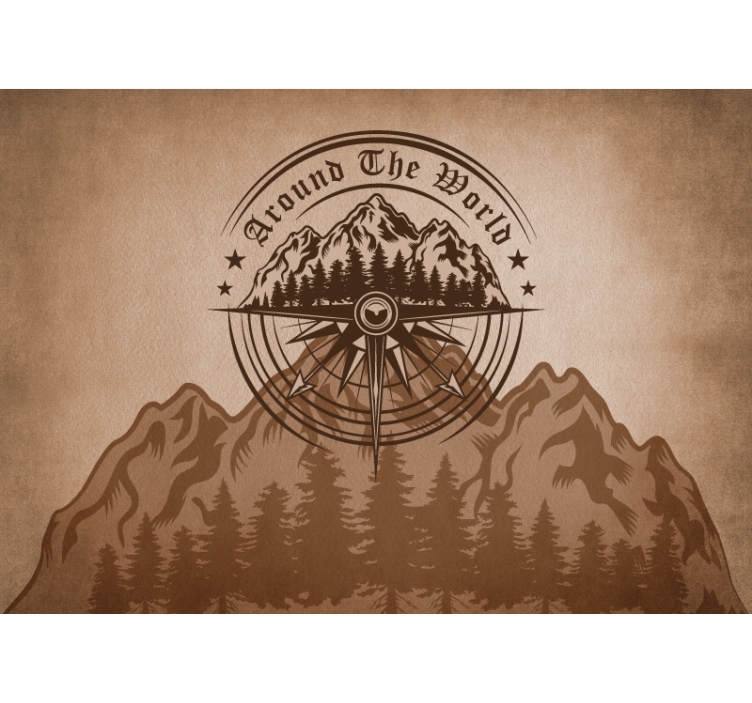 Damgalı dağ eski duvar resmi - TenStickers