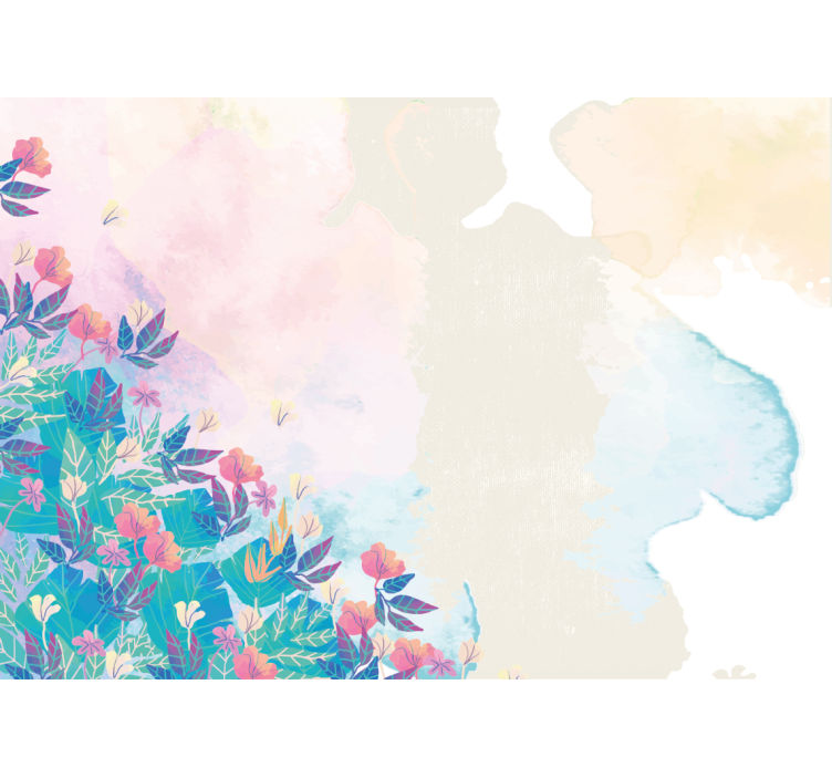 Canlı çiçek sıçraması soyut duvar resim - TenStickers