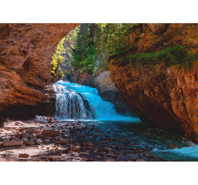 Dağ duvar resim Şelale manzarası - TenStickers