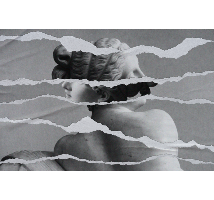 Yunan heykeli resmi yırtık oturma odası duvar kağıdı - TenStickers