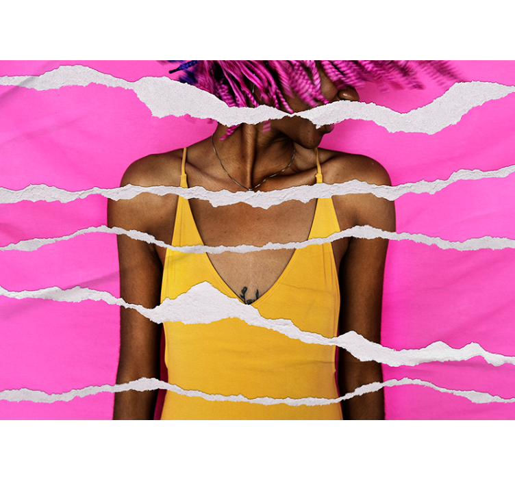 Yırtık kağıt etkisi insanlar duvar resim - TenStickers