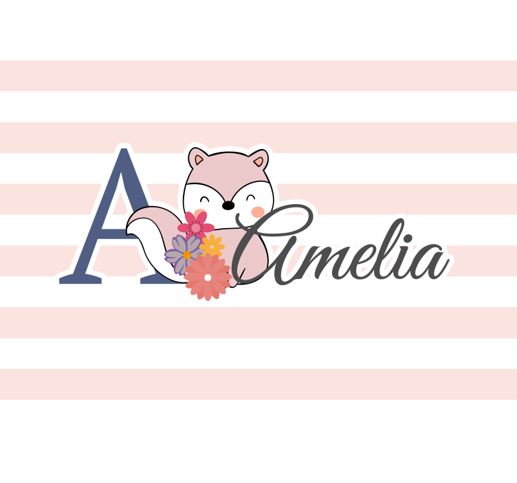 Sevimli hayvanlar sincap adı ile kreş duvar resmi - TenStickers